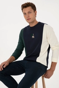 Erkek Regular Fit Bisiklet Yaka Açık Lacivert Sweatshirt 50316379-VR059